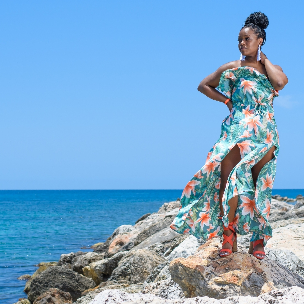 SHEIN Tropical print dress